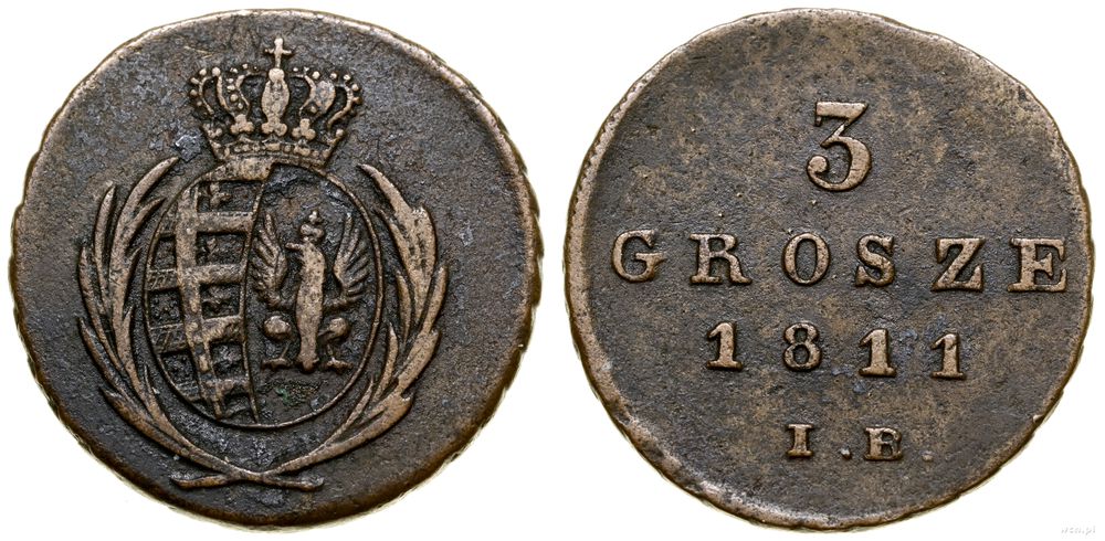 Polska, 3 grosze, 1811 IB