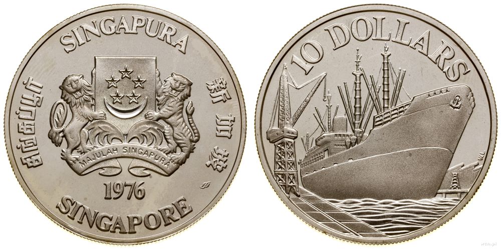 Singapur, 10 dolarów, 1976
