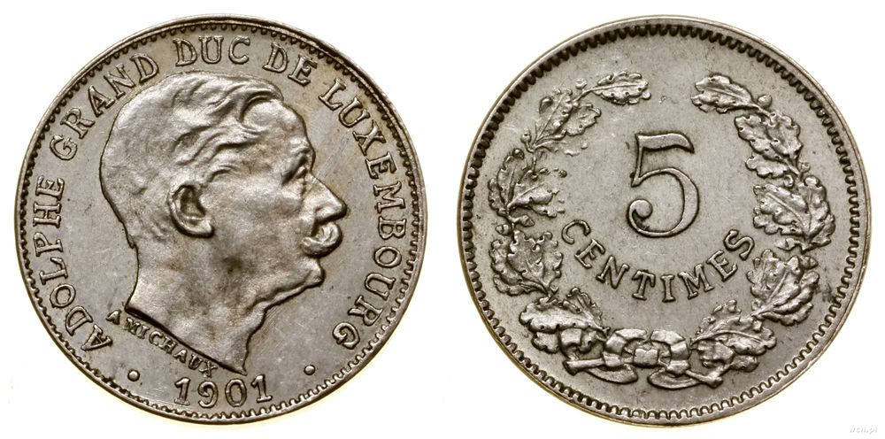 Luksemburg, 5 centymów, 1901