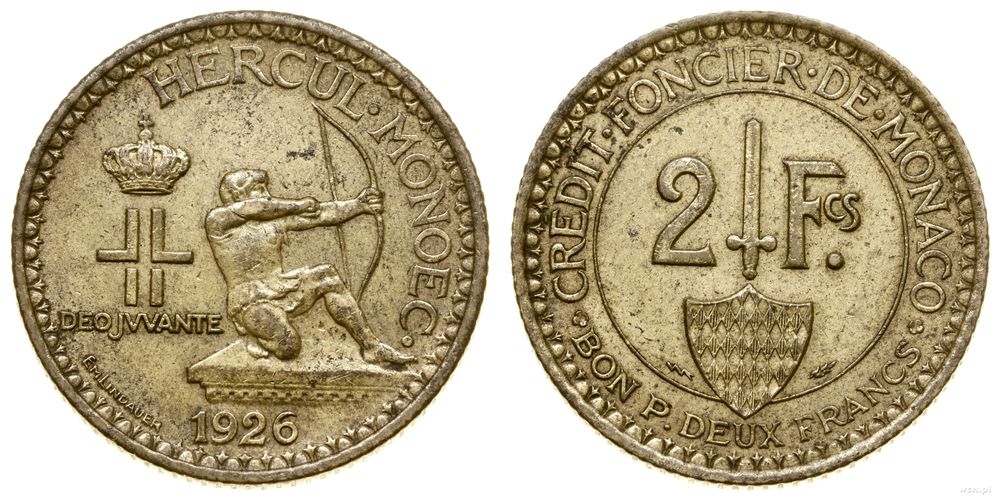 Monako, 2 franki, 1926