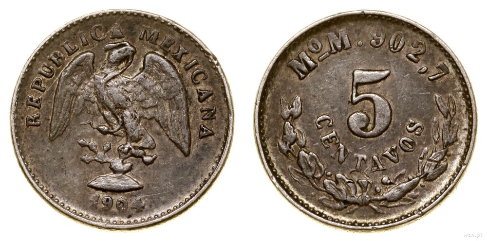 Meksyk, 5 centavo, 1904 MoM