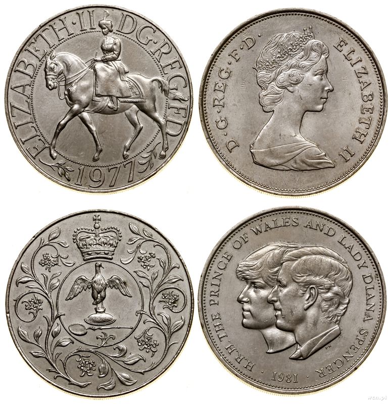 Wielka Brytania, zestaw: 2 x 25 pensów, 1977, 1981