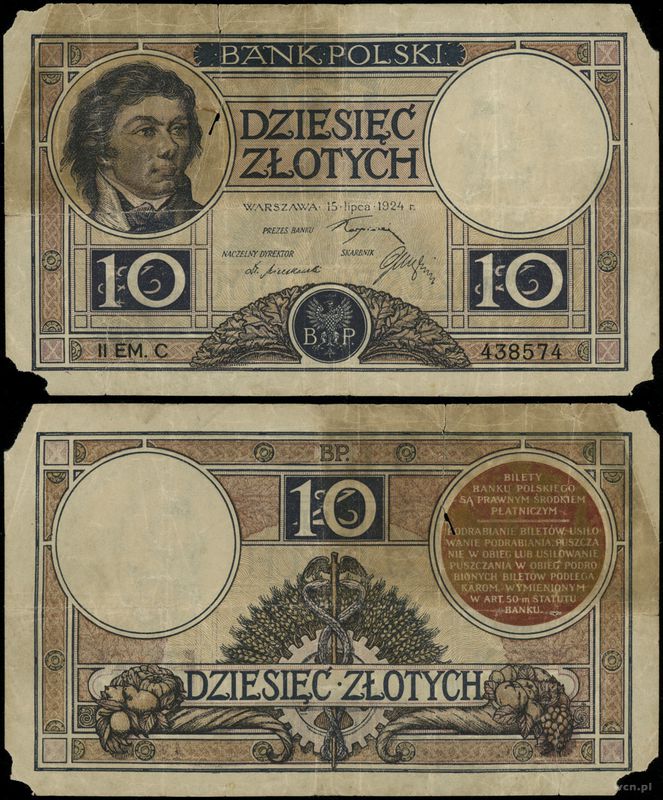 Polska, 10 złotych, 15.07.1924