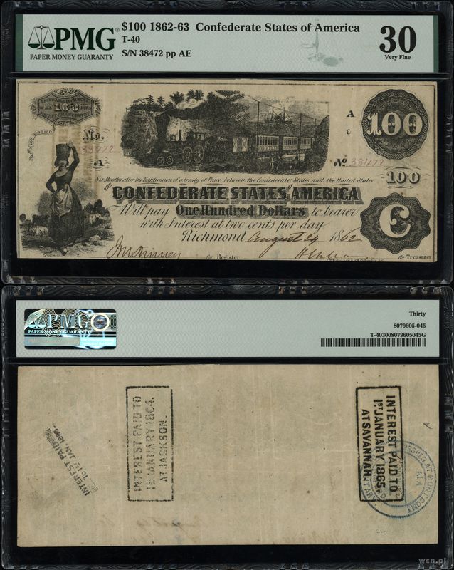 Stany Zjednoczone Ameryki (USA), 100 dolarów, 24.09.1862