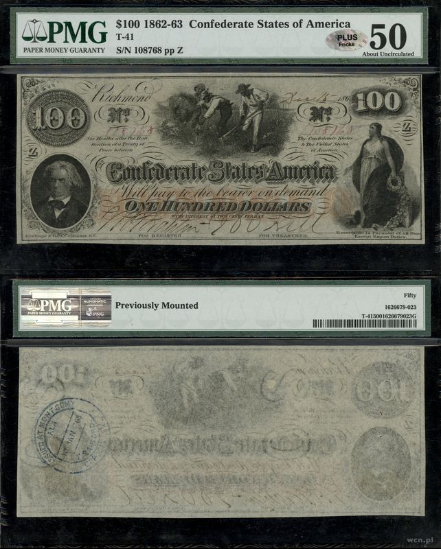 Stany Zjednoczone Ameryki (USA), 100 dolarów, 15.09.1862