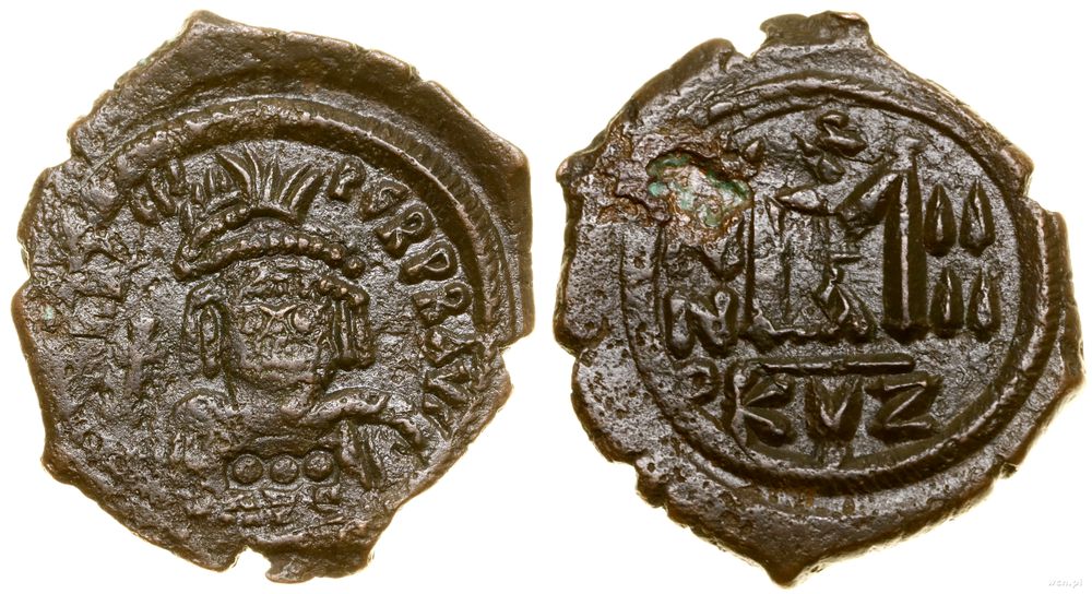 Bizancjum, follis, 585–586 (4 rok panowania)