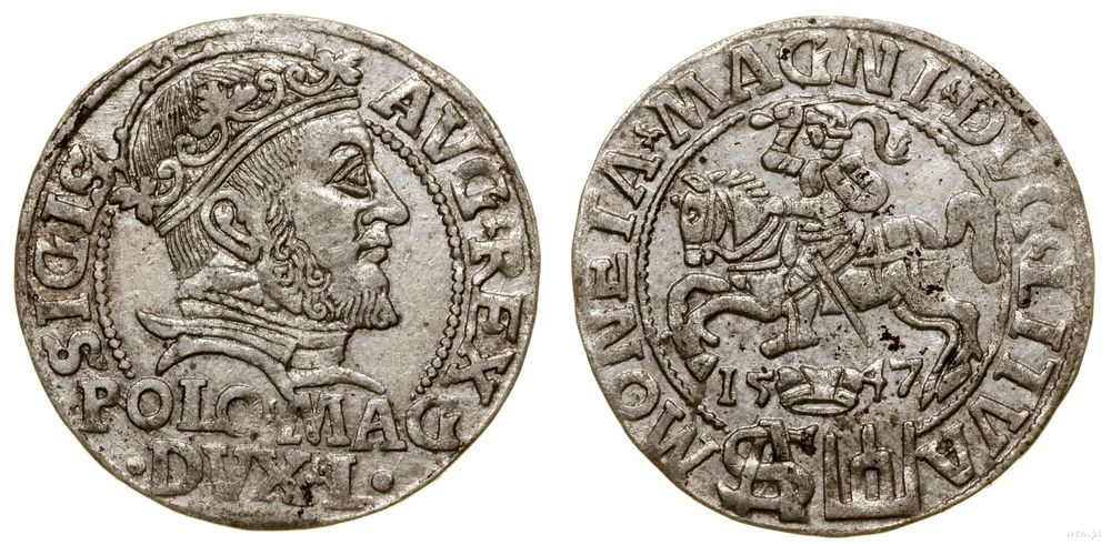 Polska, grosz, 1547