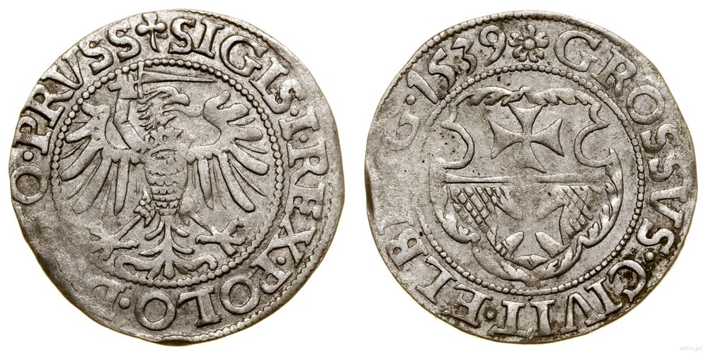 Polska, grosz, 1539