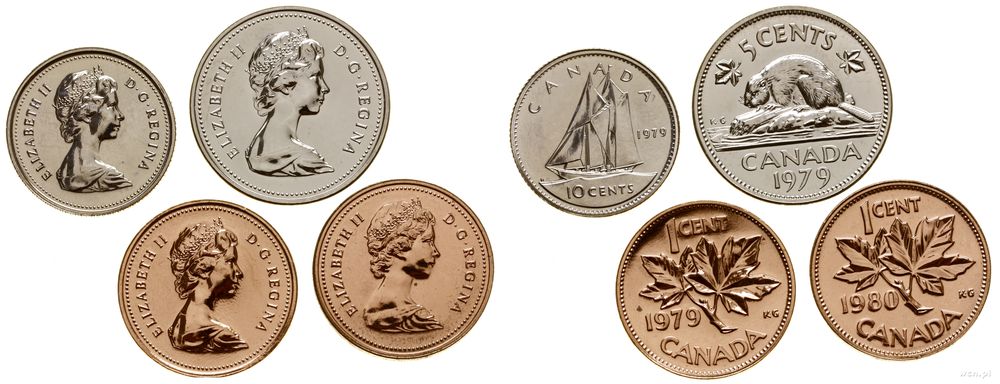 Kanada, zestaw 4 monet kanadyjskich, 1979–1980