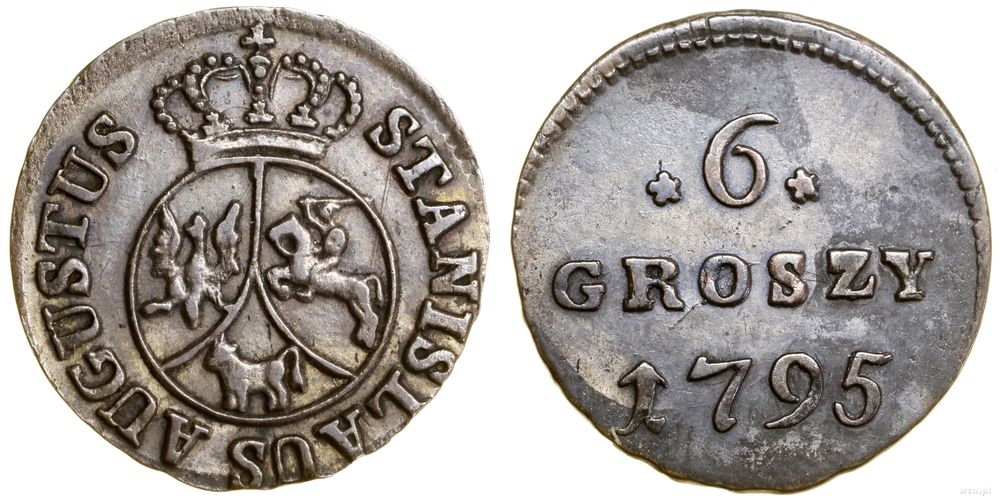 Polska, 6 groszy miedziane, 1795