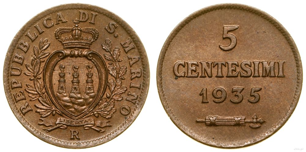 San Marino, 5 centsimi, 1935 R