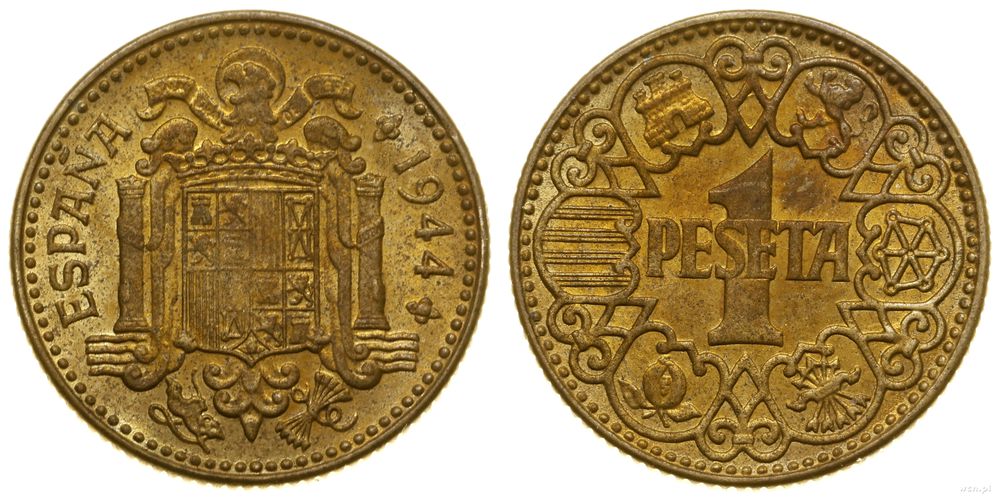 Hiszpania, 1 peseta, 1944