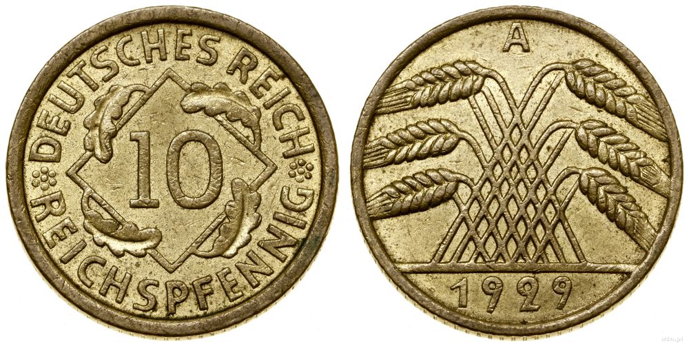 Niemcy, 10 fenigów, 1929 A