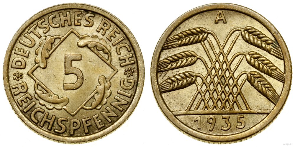 Niemcy, 5 fenigów, 1935 A
