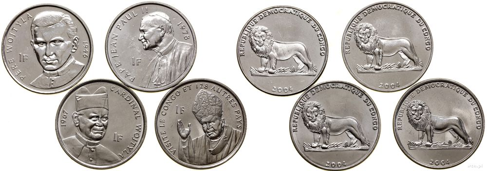 Kongo, zestaw 4 x 1 frank, 2004