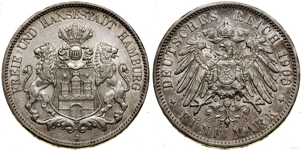 Niemcy, 5 marek, 1908 J