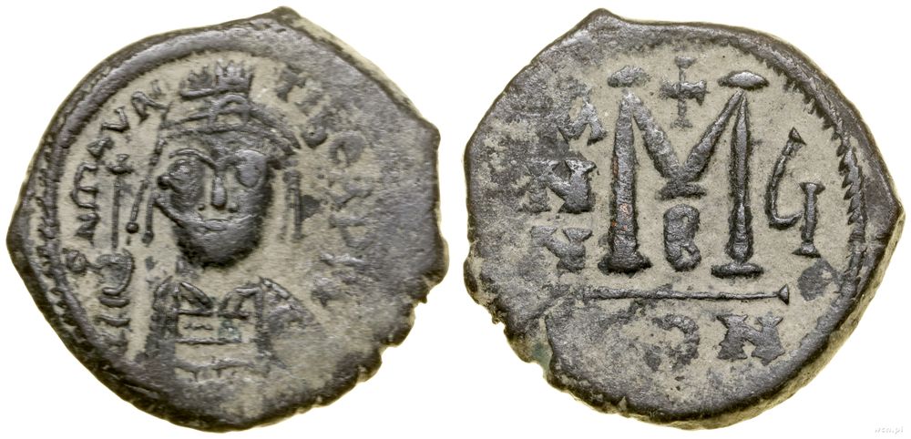Bizancjum, follis, rok 5 (AD 586/587)