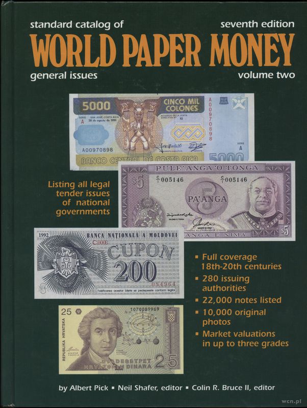 wydawnictwa zagraniczne, Shafer Neil, Pick Albert – Standard Catalog of World Paper Money, vol. II,..