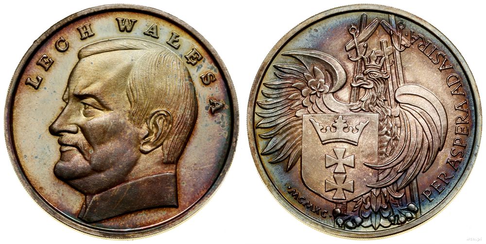 Polska, medal - Lech Wałęsa, 1990