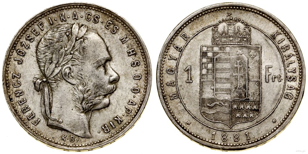 Węgry, 1 forint, 1881 KB
