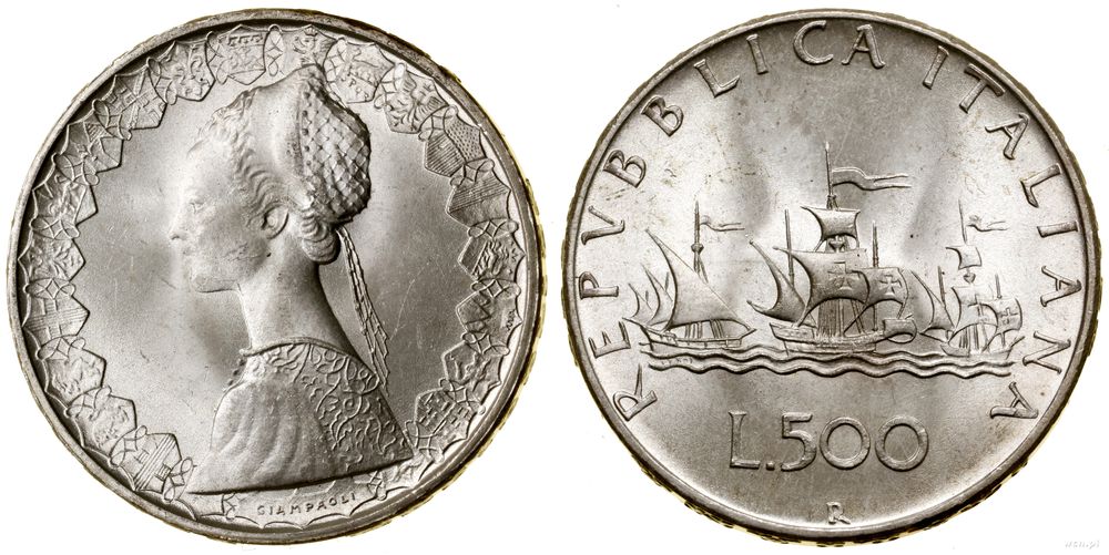 Włochy, 500 lirów, 1967