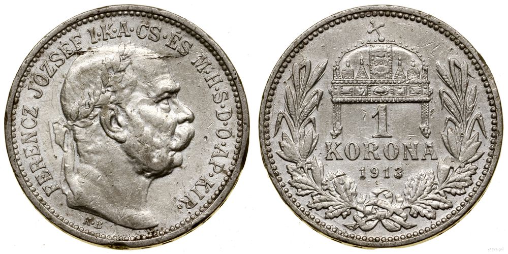 Węgry, 1 korona, 1913 KB