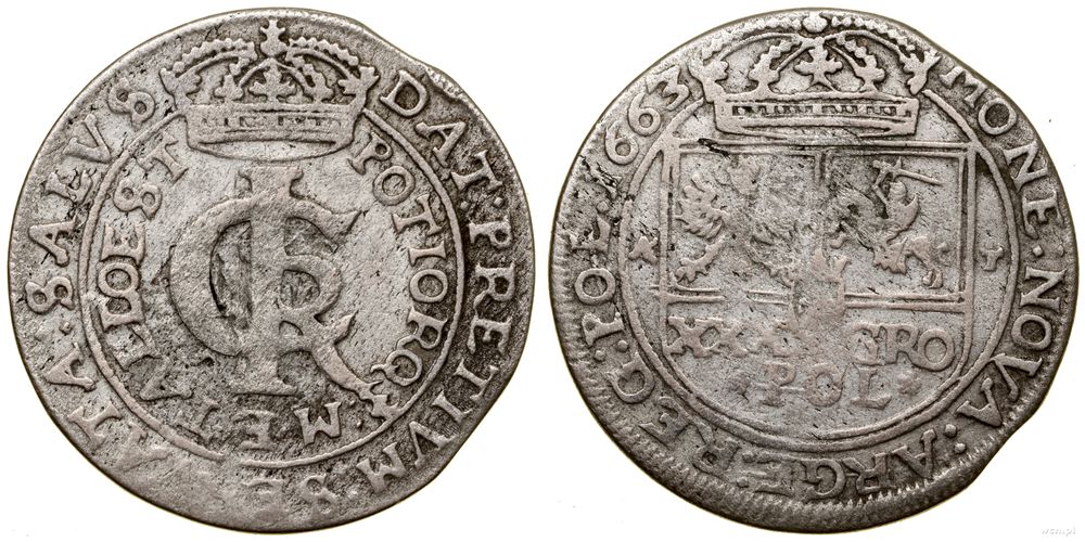Polska, złotówka (tymf), 1663 AT