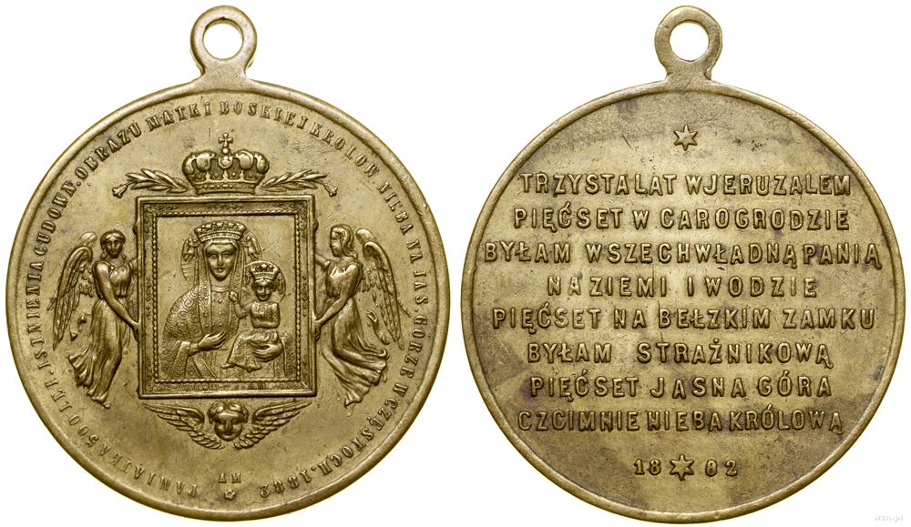 Polska, medal 550-lecie Obrazu Matki Boskiej Częstochowskiej, 1882