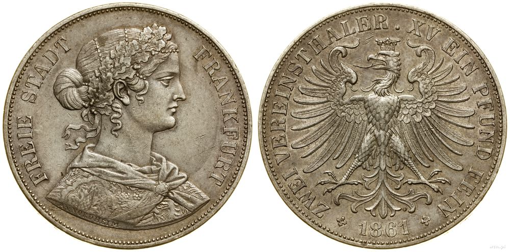Niemcy, dwutalar = 3 1/2 guldena, 1861