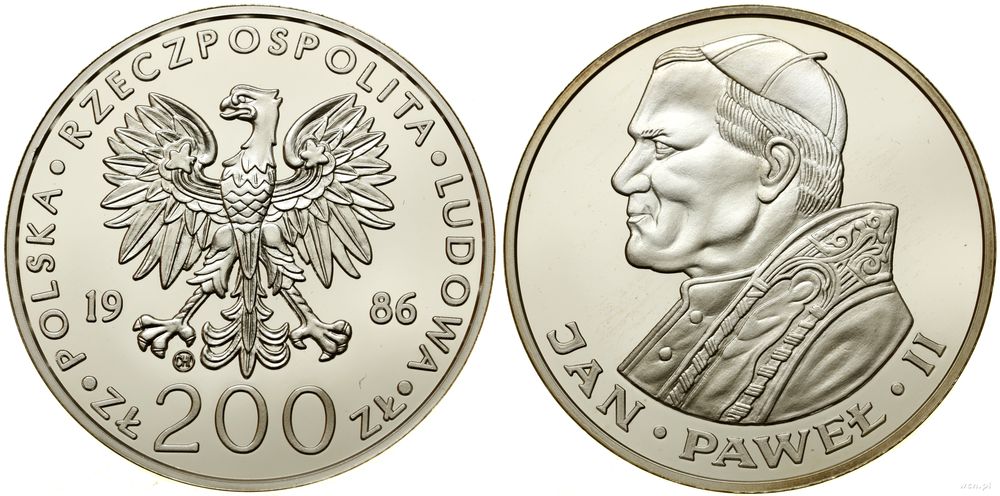 Polska, 200 złotych, 1986