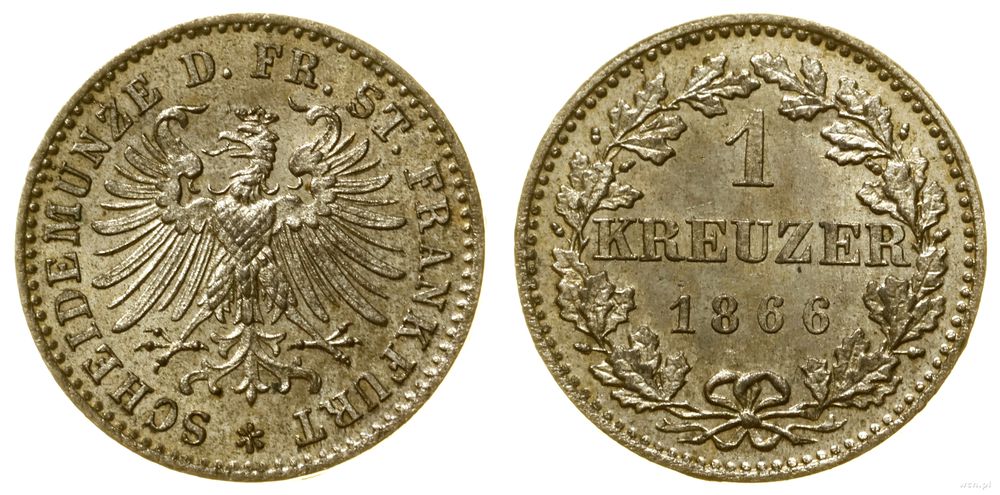 Niemcy, 1 krajcar, 1866