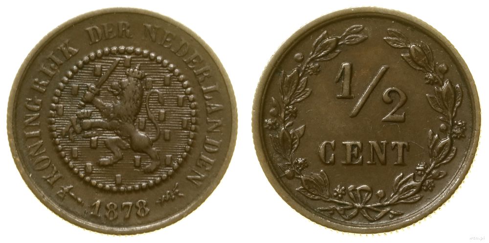 Niderlandy, 1/2 centa, 1878