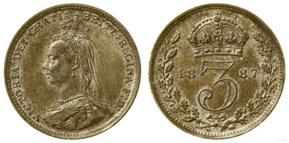 Wielka Brytania, 3 pensy, 1897