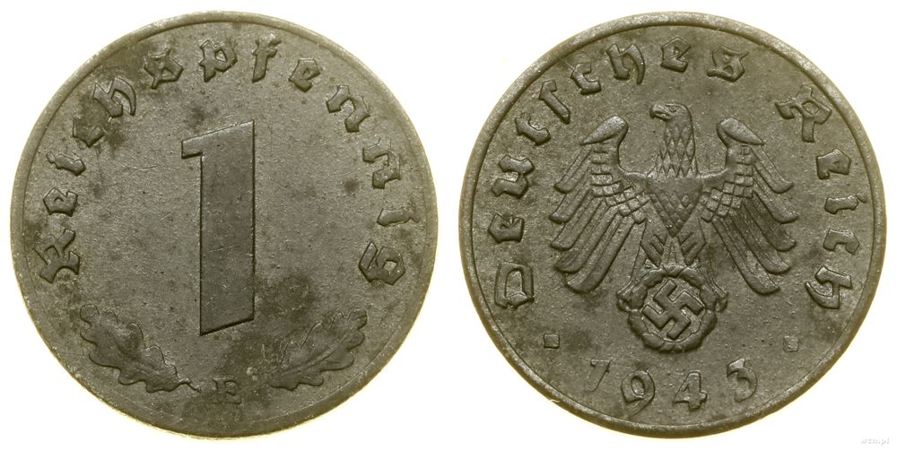 Niemcy, 1 fenig, 1943 E