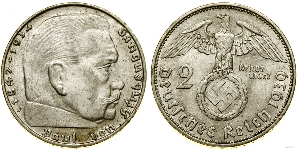 Niemcy, 2 marki, 1939 J