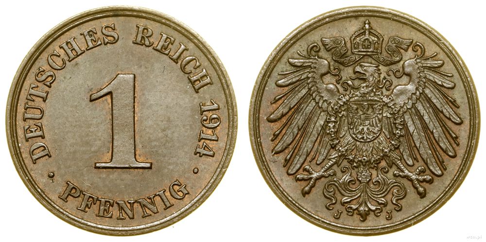 Niemcy, 1 fenig, 1914 J