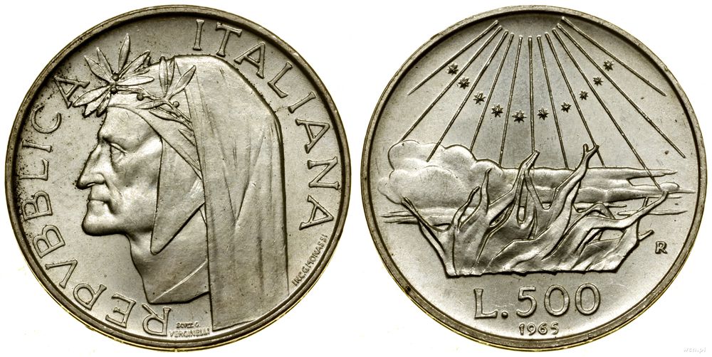Włochy, 500 lirów, 1965 R