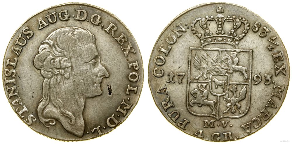 Polska, złotówka (4 grosze), 1793 MV