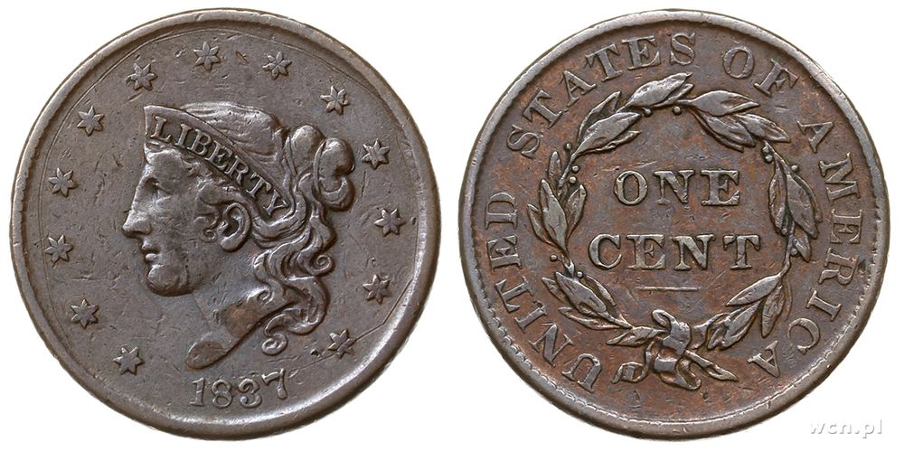 USA, 1 cent, 1837