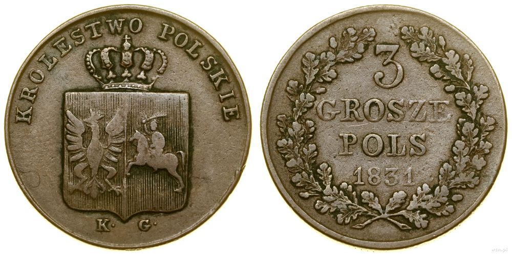 Polska, 3 grosze, 1831