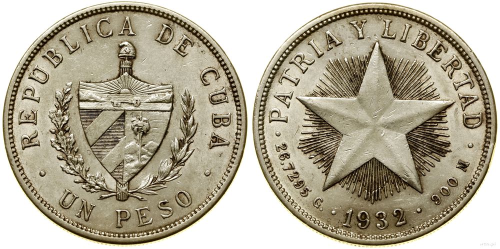Kuba, 1 peso, 1932