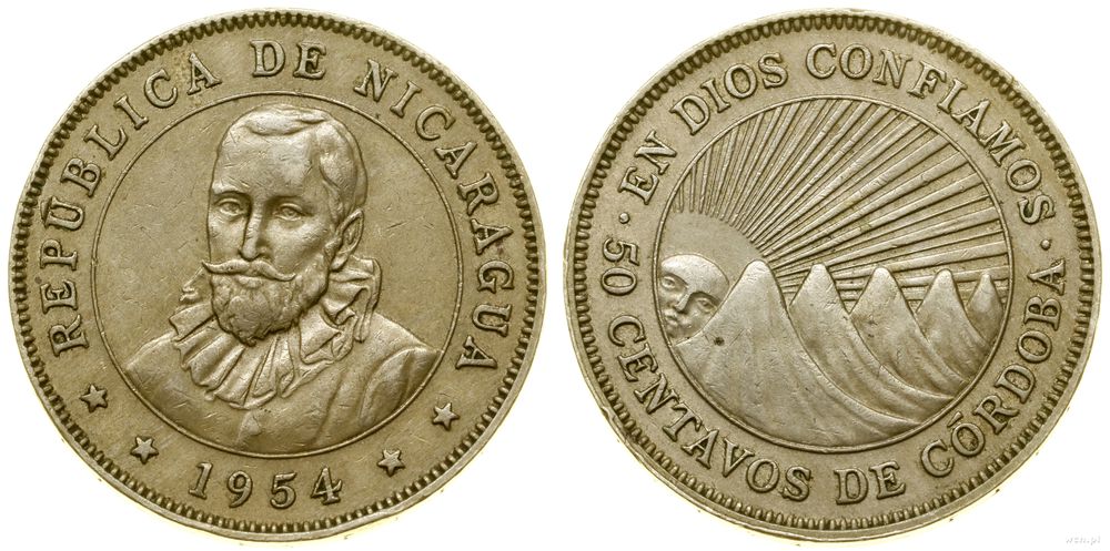 Nikaragua, 50 centavo, 1954