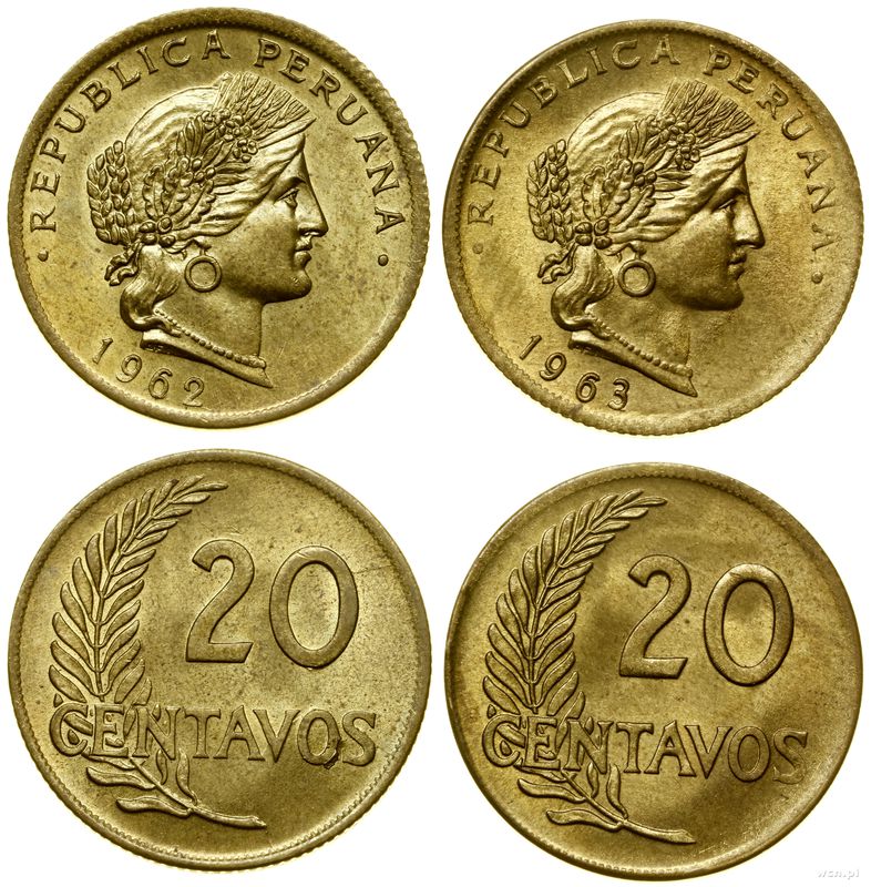 Peru, zestaw 2 x 20 centavos