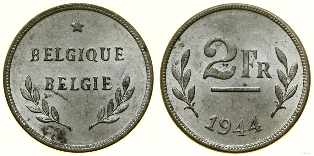 Belgia, 2 franki, 1944