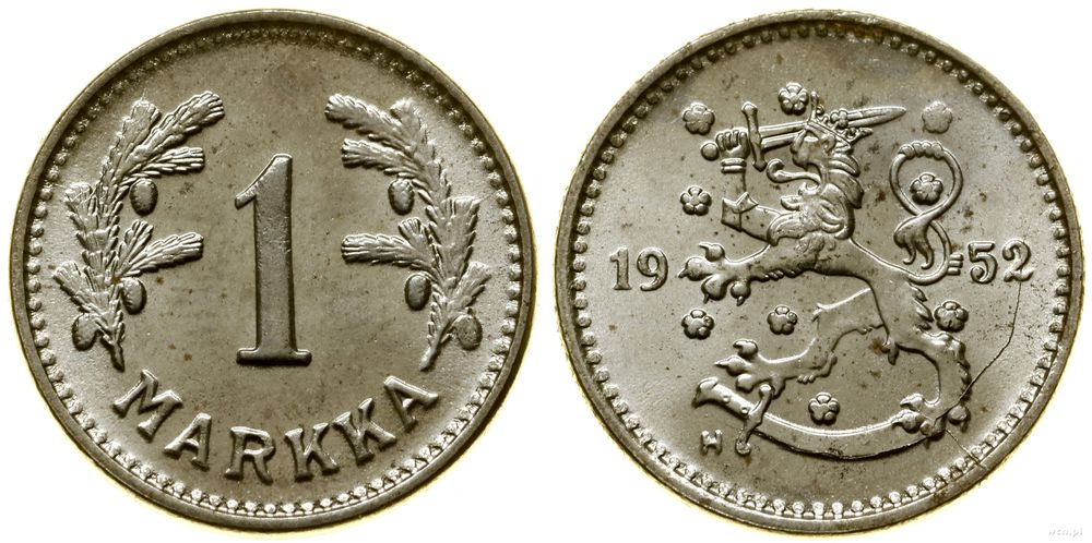 Finlandia, 1 marka, 1952