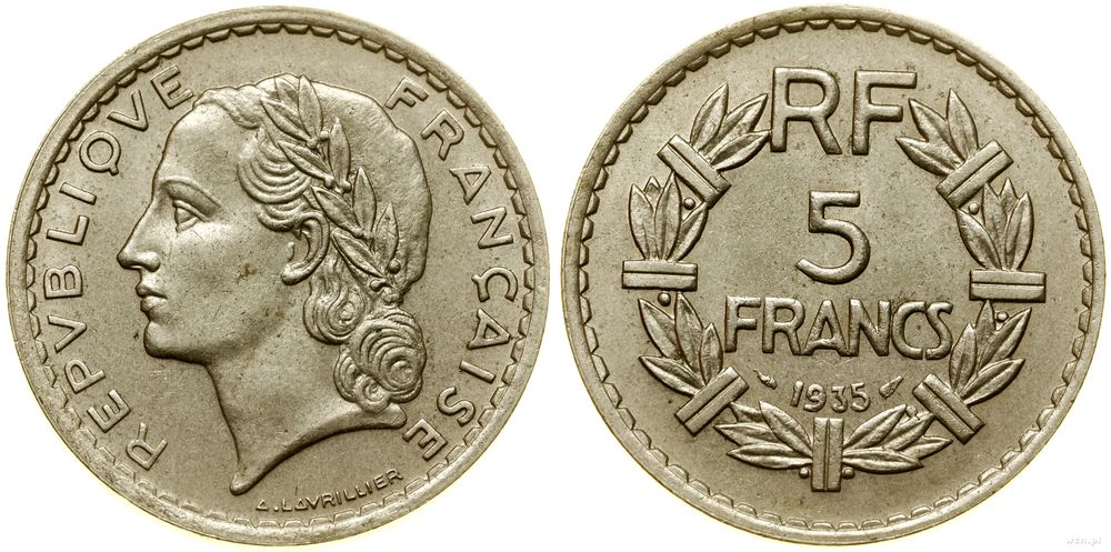 Francja, 5 franków, 1935