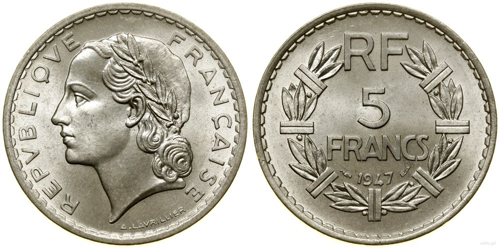 Francja, 5 franków, 1947