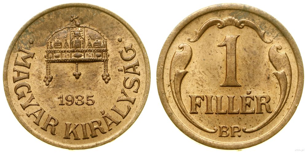 Węgry, 1 filler, 1935 BP