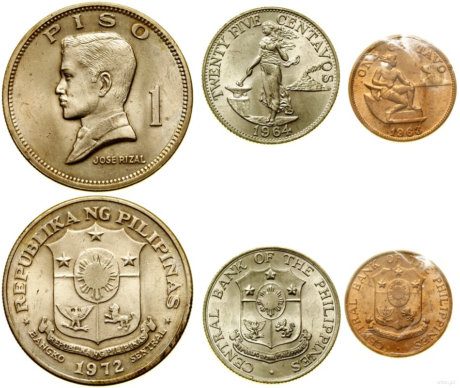 Filipiny, zestaw 3 monet