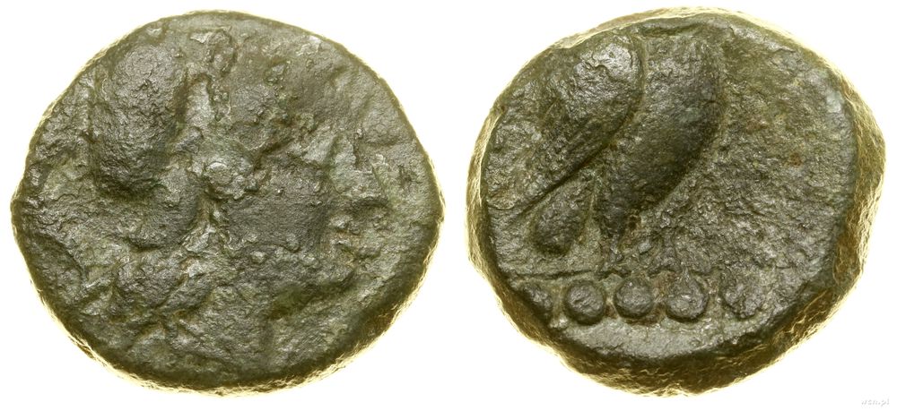 Grecja i posthellenistyczne, brąz (quincunx), ok. 225–200 pne